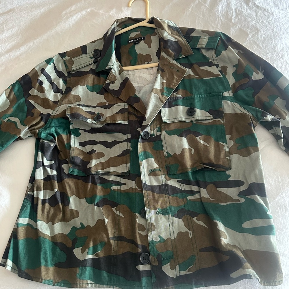 J. Crew Green and Brown Utility Jacket